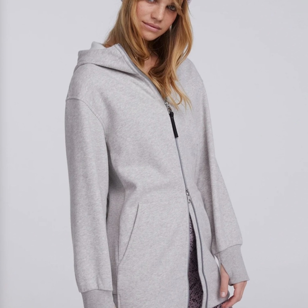 Varley Light Gray Zip Hoodie